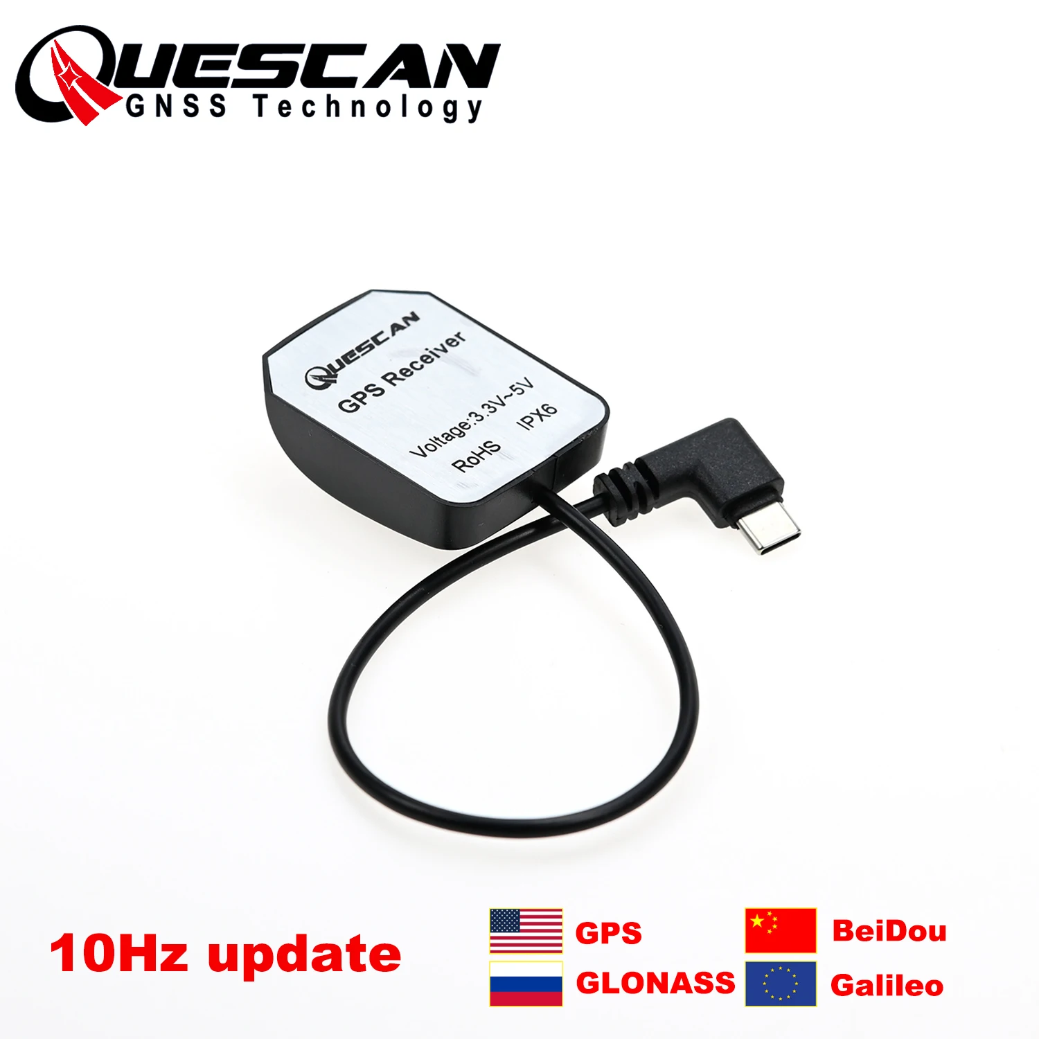 QUESCAN Android 10Hz odbiornik GPS typu C GPS GLONASS Galileo BeiDou moduł typu C GNSS antena odbiornika NMEA M8030 chipset