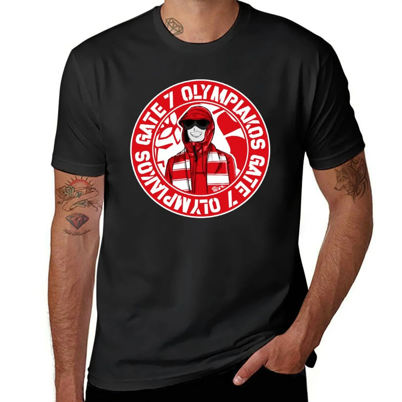 Gate 7 olympiakos T-Shirt boys animal print sweat black t shirts for men