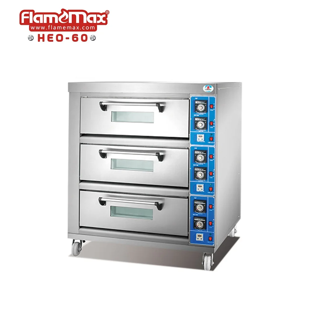 3 Deck 6 Tray Bakery Equipment Professional Electric Deck Baking Freestanding Oven Stainless Steel Multifunctional Oven