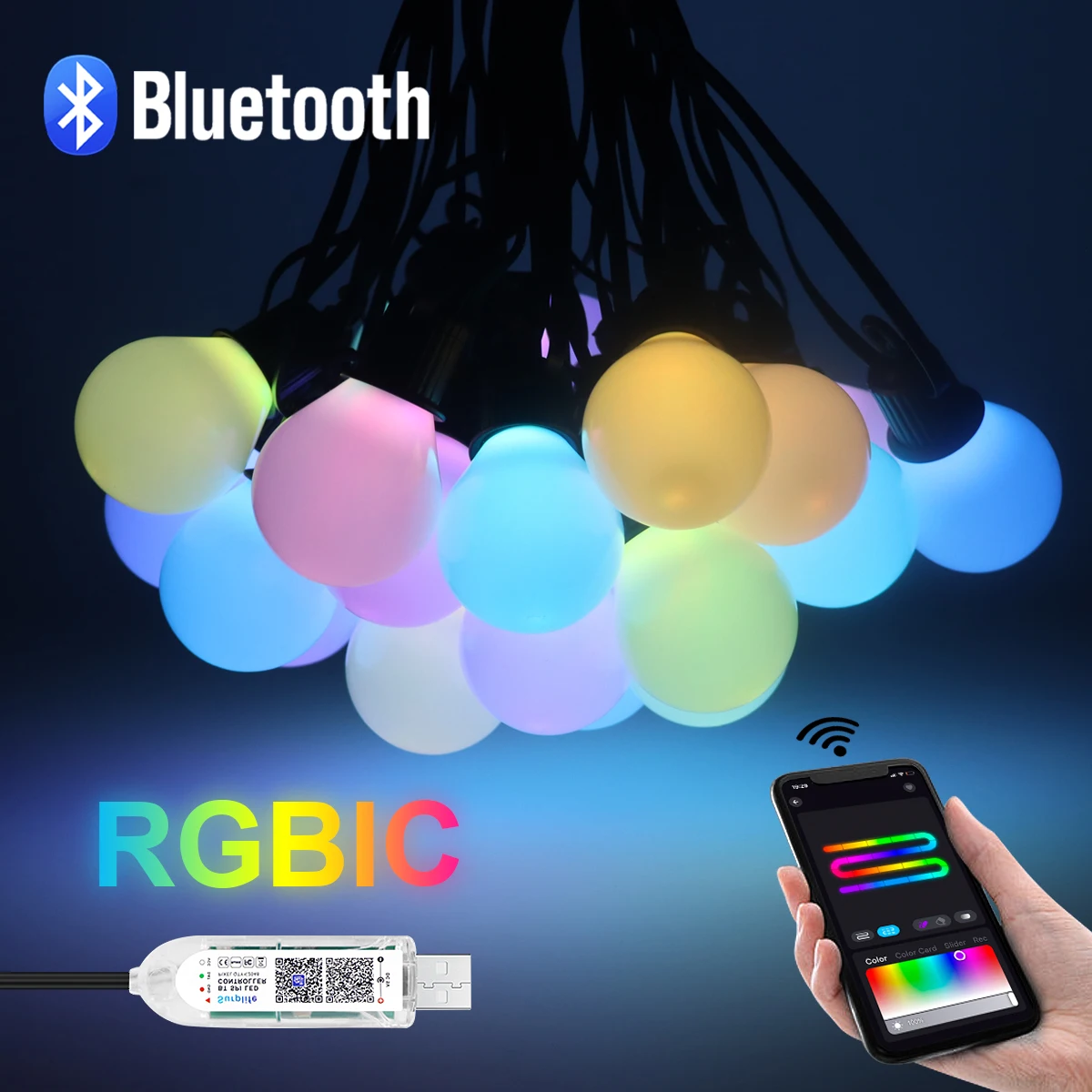

Smart WIFI/Bluetooth USB Fairy Lights Outdoor Indoor LED String Lights,Multicolor Modes for Room Garden Wedding Camping Decor