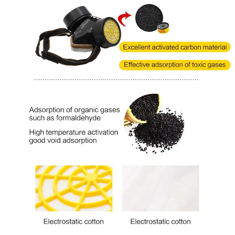 Gas Mask Painting Gas Mask Wide Field View Full Face Masks Respirator Spray Pain Dust Gas Mask for Respirator Eye Goggle