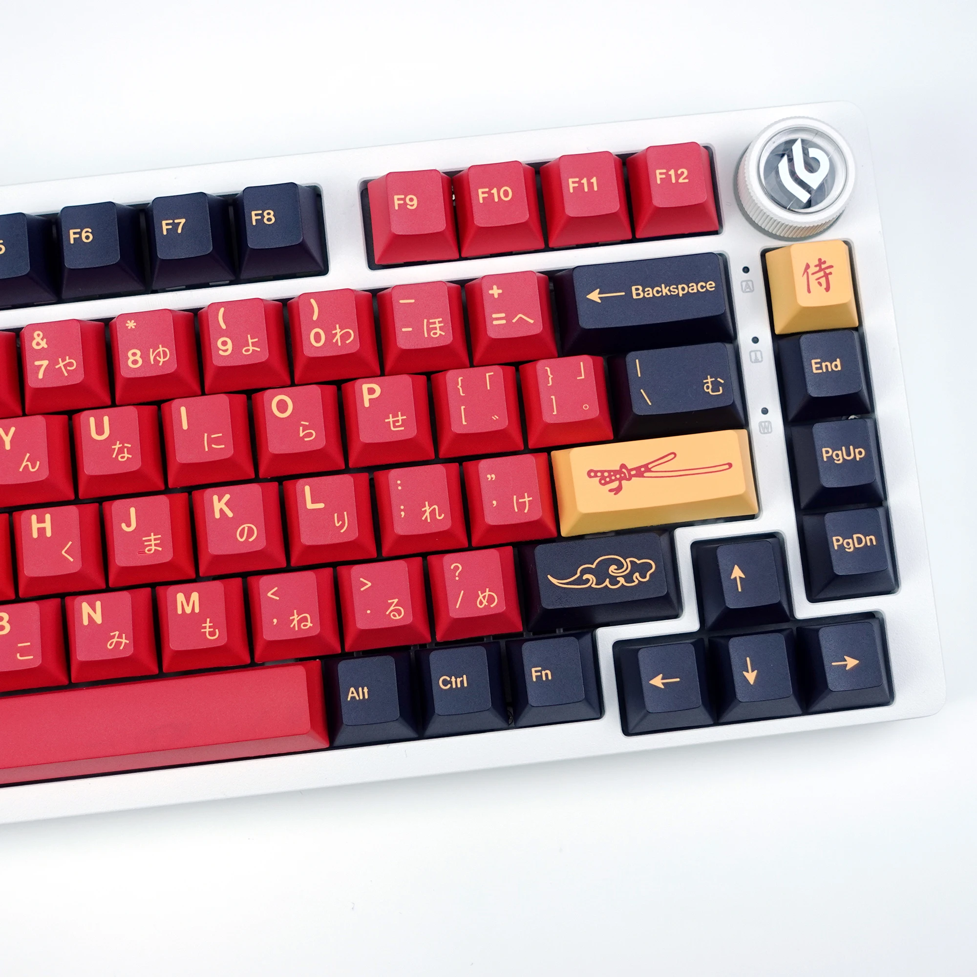 KBDiy GMK Red Samurai Keycaps PBT Retro Japanese Cherry Profile Alice Split Space ISO Keycap For 60 Mechanical Keyboard Gaming