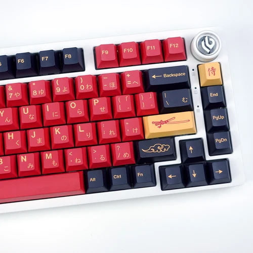 Imagen 2 del producto KBDiy GMK teclas samurái rojas PBT Retro japonés perfil de cereza Alice Split Space ISO Keycap para 60 juegos de teclado mecánico