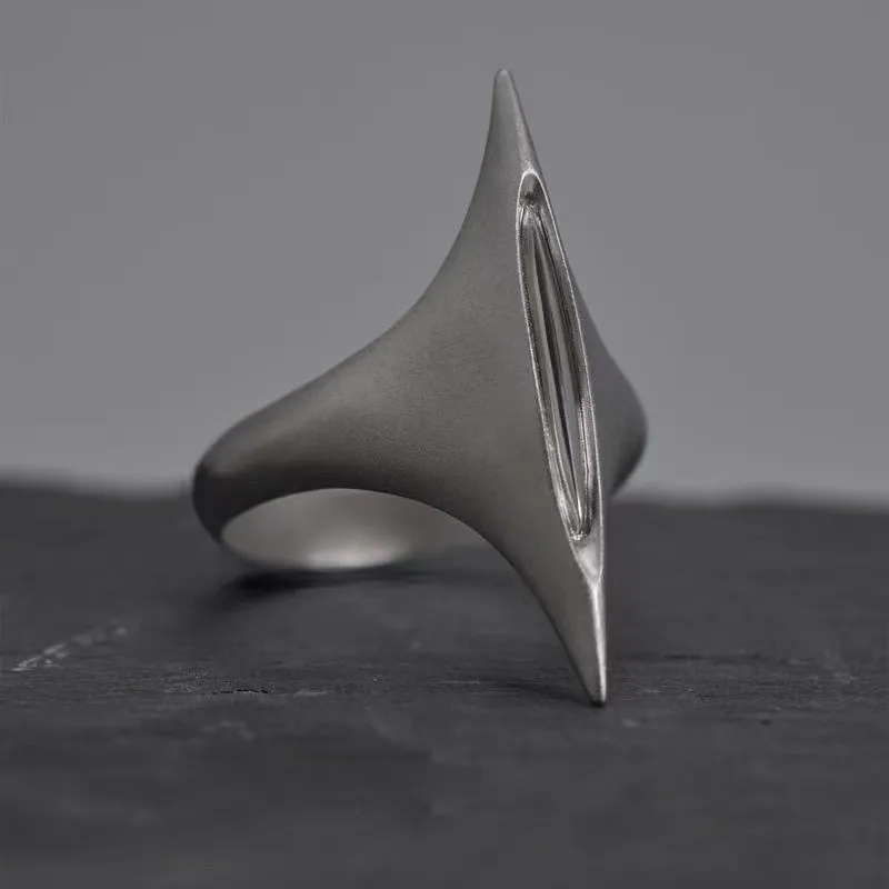 New The Blade Ring Niche Design Punk Style Metal Geometric Ring Personality Trend Men's and Women's Rings