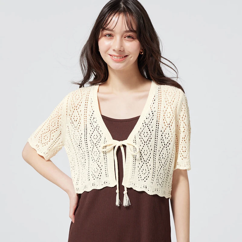 Women\'s Cardigan Solid Colour Summer Casual Versatile Short Sleeves Cardigan Top