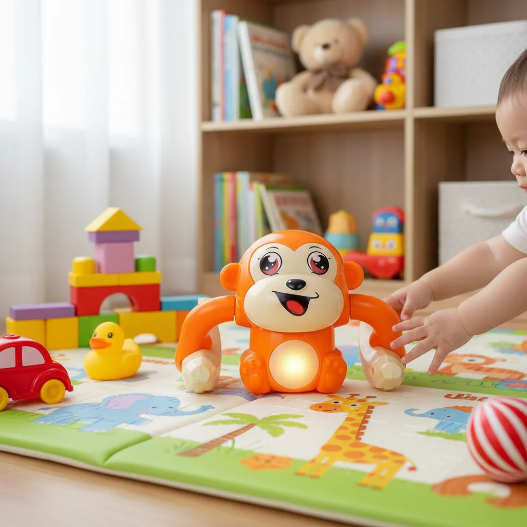 

Electric Rolling Monkey Baby Toy with Light Music And Sound Puzzle Educational Children's Gift for Preschool