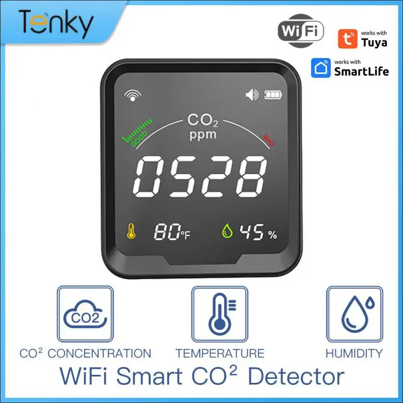 

Aubess 3 In 1 CO2 Meter Digital Temperature Humidity Sensor Tester Indoor CO2 Detector Carbon Dioxide Air Quality Monitor