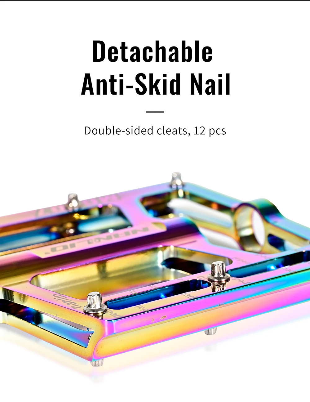 NANLIO MTB Fahrradpedale Ultraleichte Aluminiumlegierung Flachpedale 3 Gedichtete Lager Rutschfest mit Reflektoren Fahrradzubehör – Detail 6
