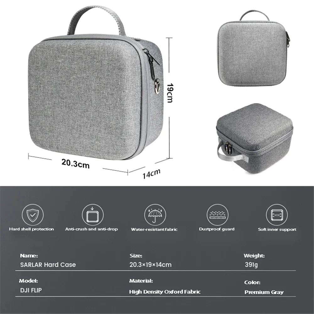 for DJI Flip Drone Case,Portable Storage Bag Flip Fly More Combo,Carrying Case with RC 2/N3 Remote,Intelligent Flight Battery