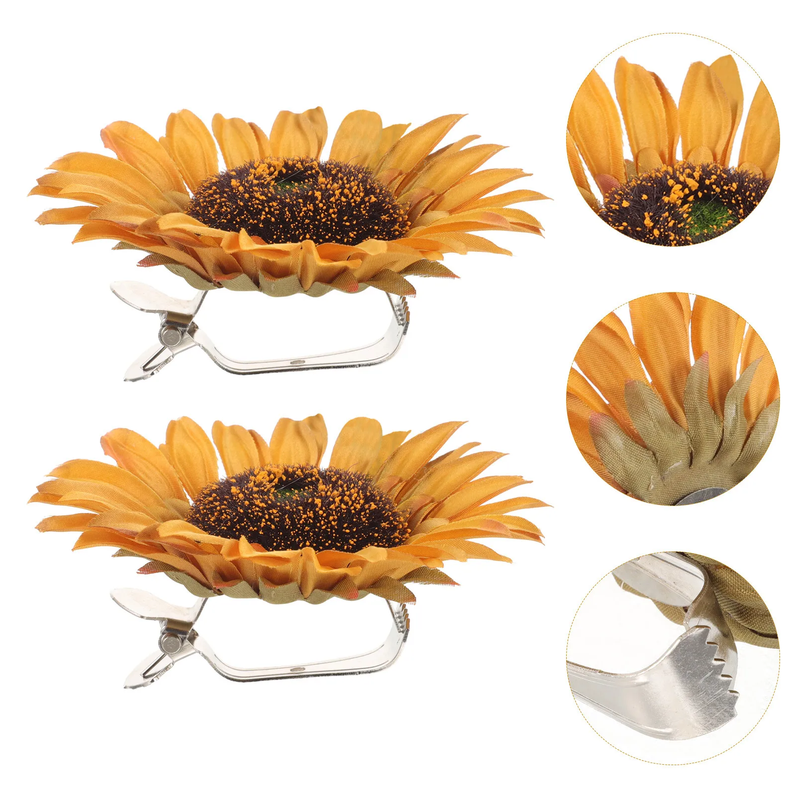 

2Pcs Classic Sunflower Curtain Holdbacks Clips Wearresistant Decorative Drapery Ties for Most Occasions