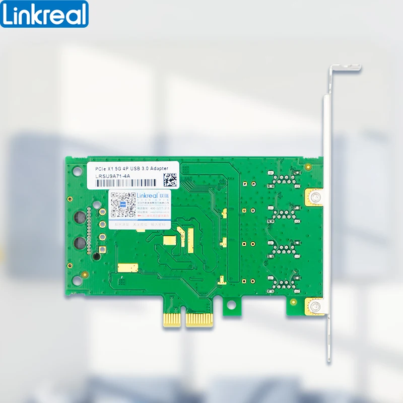 Linkreal-tarjeta de expansión de 4 puertos USB 3,0, tarjeta de expansión de 5 Gb/s para escritorio por PCIe x1 x4 x8 x16 Slot-LRSU9A71-4A