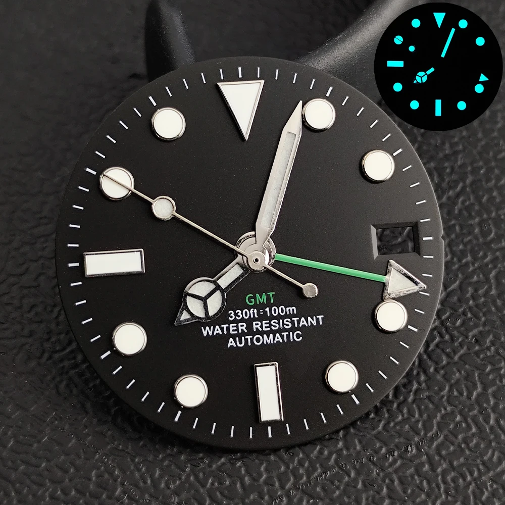 NH35/NH36 무브먼트 액세서리에 적합한 28.5MM 다이얼 단일 달력 시계 다이얼 빛나는 시계 부품 시계 손 멸균 다이얼