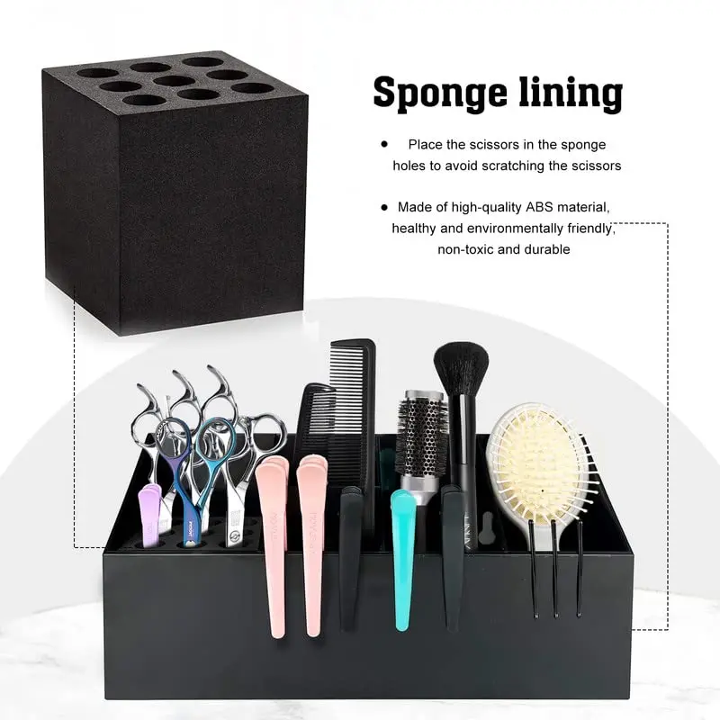 

Salon Tools Holder Hairdressing Scissors Combs Clips Tools Storage Rack Cosmetic Brushes Display Stand Barbershop Accessories