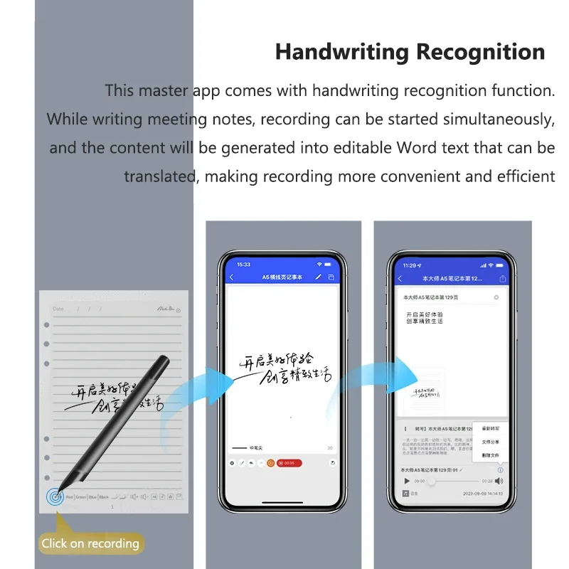 Portable Smart AI Paper Screen Synchronous Notebook Bluetooth Connection Design Painting Handwriting Electronic Book Smart Pen