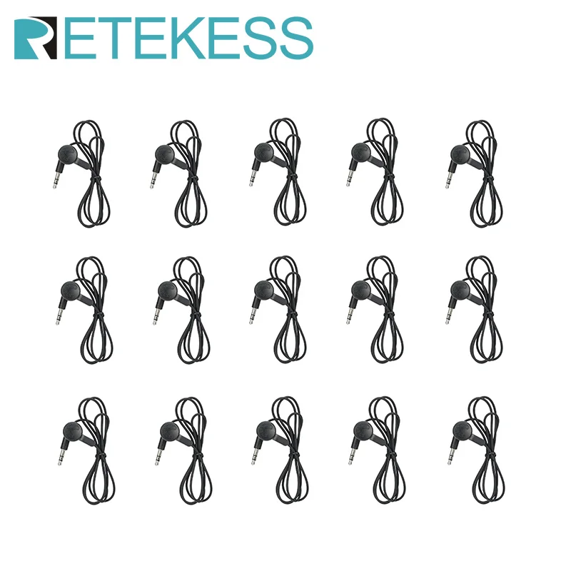 Retekess TT019 Headphones 3.5mm Single-ear Disposable Earphone For Wireless Tour Guide System T131/TT122/TT109/TT110 Receiver