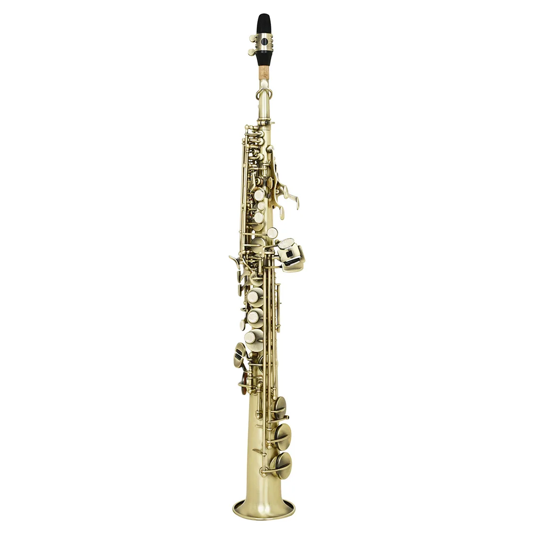 Brass Bb Soprano Saxophone, Professional High Pitch Wind Instrument for Adult, Key of B Flat, Musical Instrument