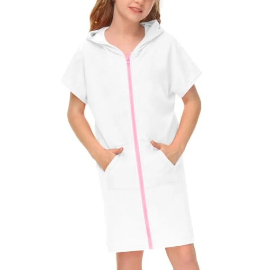 BesserBay Unisex Hooded Swim Cover Up Robe with Pockets and Sunglasses Terry Cloth for Beach Pool Bath 4