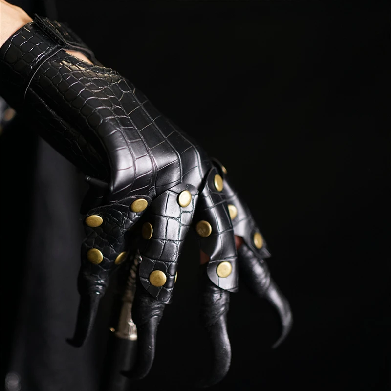 Leather Long Nail Dragon Claws Gloves Eagle Claw Finger Gloves Steampunk Rock Goth Accessories Halloween Cosplay Costume Props
