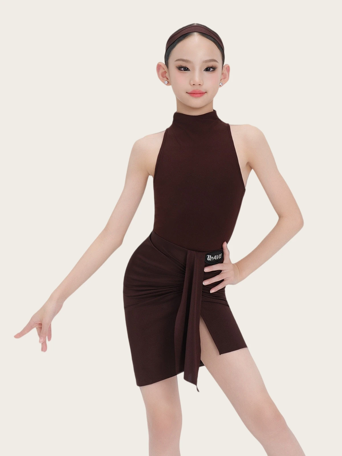 Latin Dance Dress Girls' Dance Dress Daily Professional Practice Dress Set Cha Cha Samba Rumba Dancewear Latin