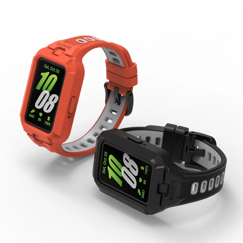 2-in-1 Silikonarmband + Hülle für Samsung Galaxy Fit 3 Smartwatch, Ersatz-Sportarmband Correa für Samsung Fit 3 Armband