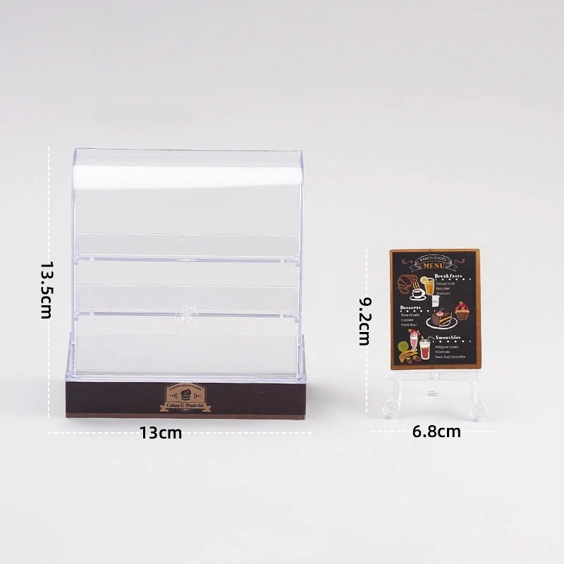 ตุ๊กตาจิ๋วเค้กของเล่นสําหรับบทบาทเด็กเล่น Sweet Treats ตู้ DIY Miniature ชุดอุปกรณ์ครัว