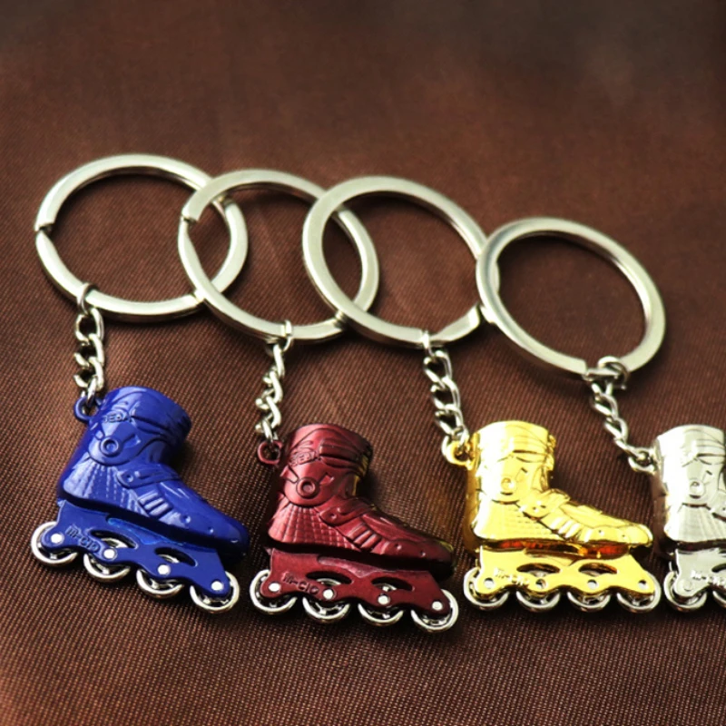 Stainless Steel Inline Skates SEBA Key Chain for Skating Accessories with Wheel Rotating Creative Simulation Rollerable Gift