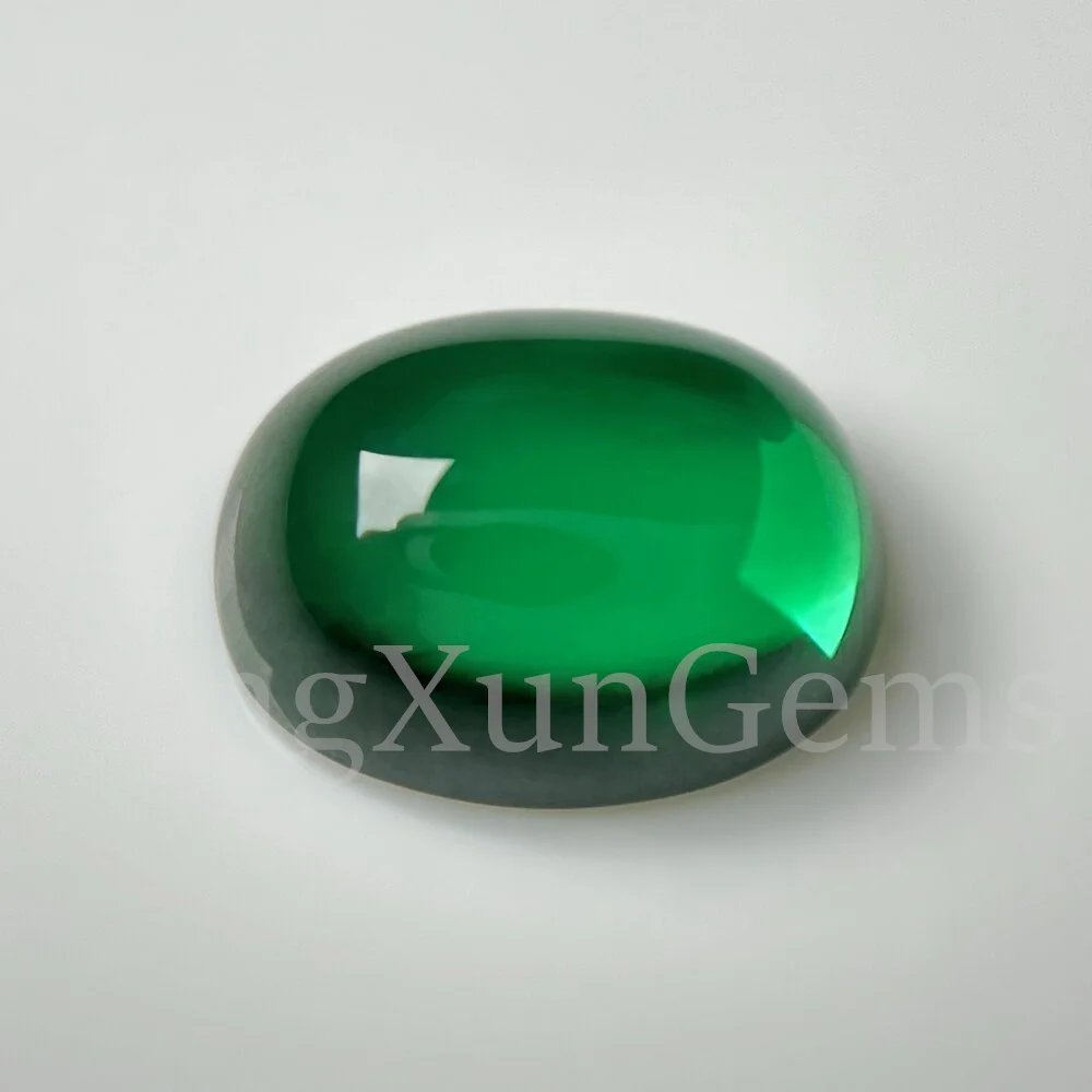 Heat resistant Green nano Oval shape flat bottom cabochon loose stone synthetic nano emerald gemstone for jewelry DIY - Image 5