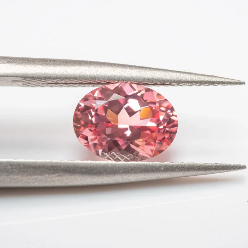 Lab Grown Padparadscha Oval Shape Red Lotus Color VVS1 Gemstone For Charms DIY Jewelry Making Bracelet Selectable Certificate