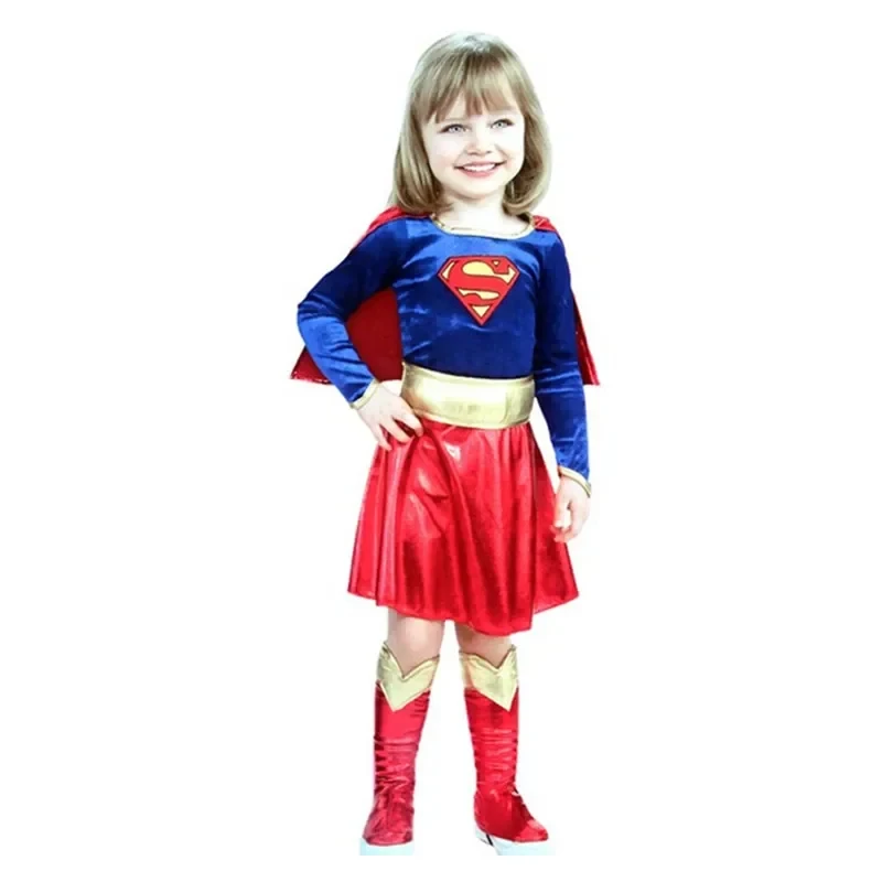 Disfraz de Superwoman COSSuperwoman, Traje de Cosplay de Superhéroe para Mujer con Cubrecalzados, Atuendo de Halloween