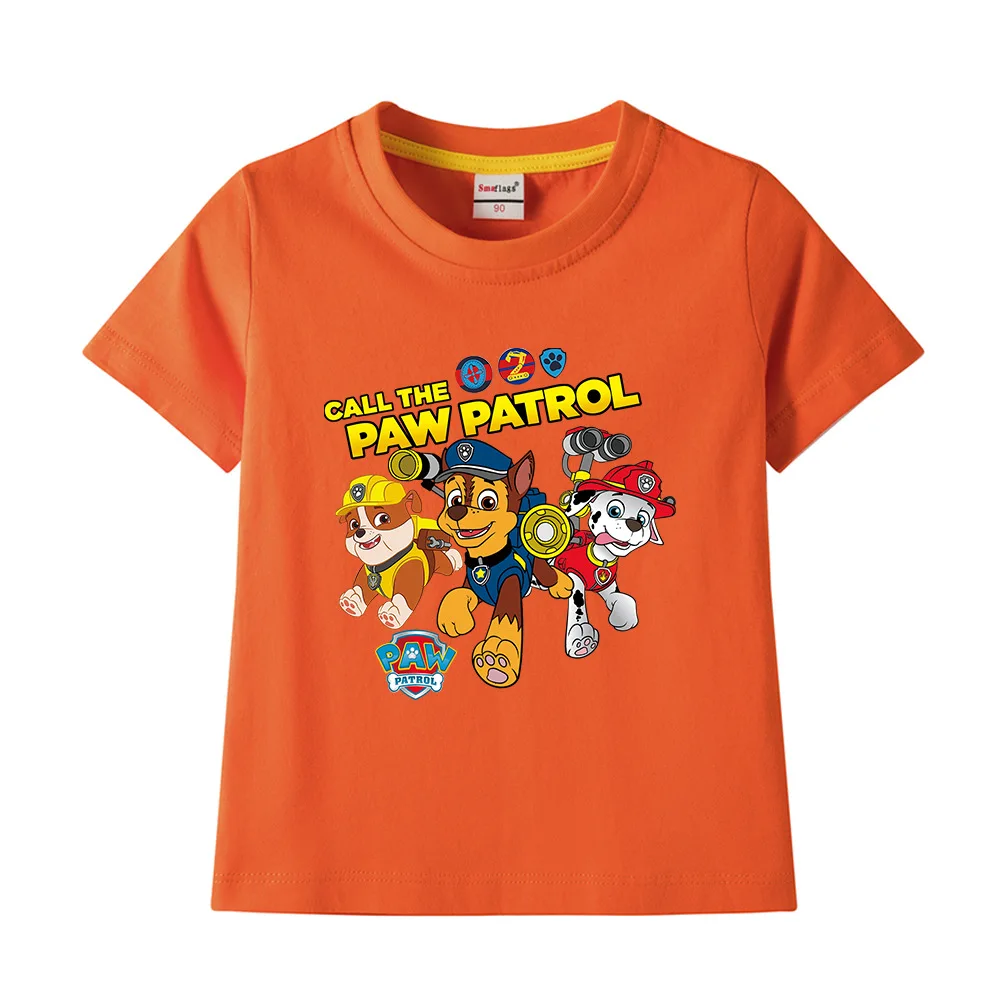 Paw Patrol Cotton T-shirt for Chlidren Girl Clothes Spin Master Shirt Kids Clothing for Boys Tops Anime Printed Fashionable Tees