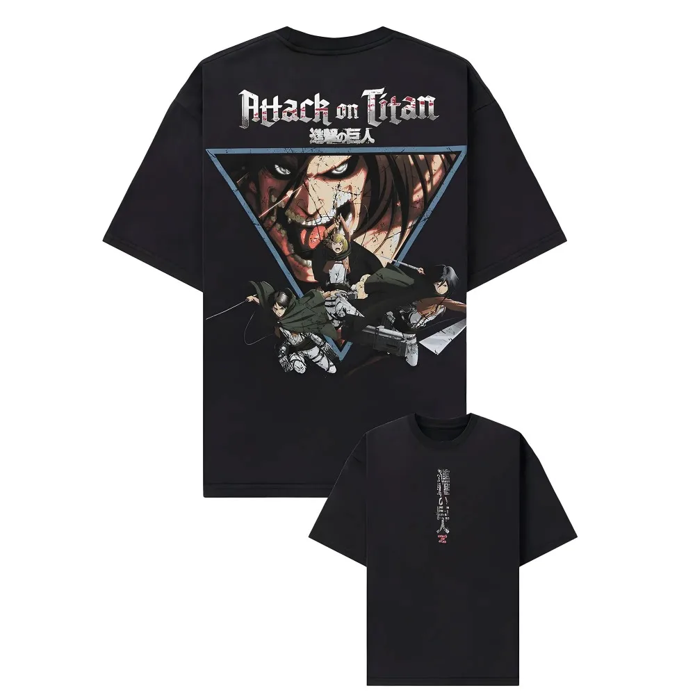 Camiseta de Ataque a los Titanes para Hombre y Mujer, Camiseta de Anime de Levi Ackerman, Camiseta de Manga Corta para Niño, Estilo Harajuku, Conjuntos para Padres e Hijos