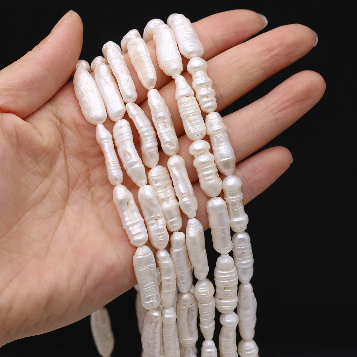 Irregular Shape Natural White Freshwater Pearls Pipa Beads High Quality Pearls for Jewelry Making DIY Necklace Bracelet Gift