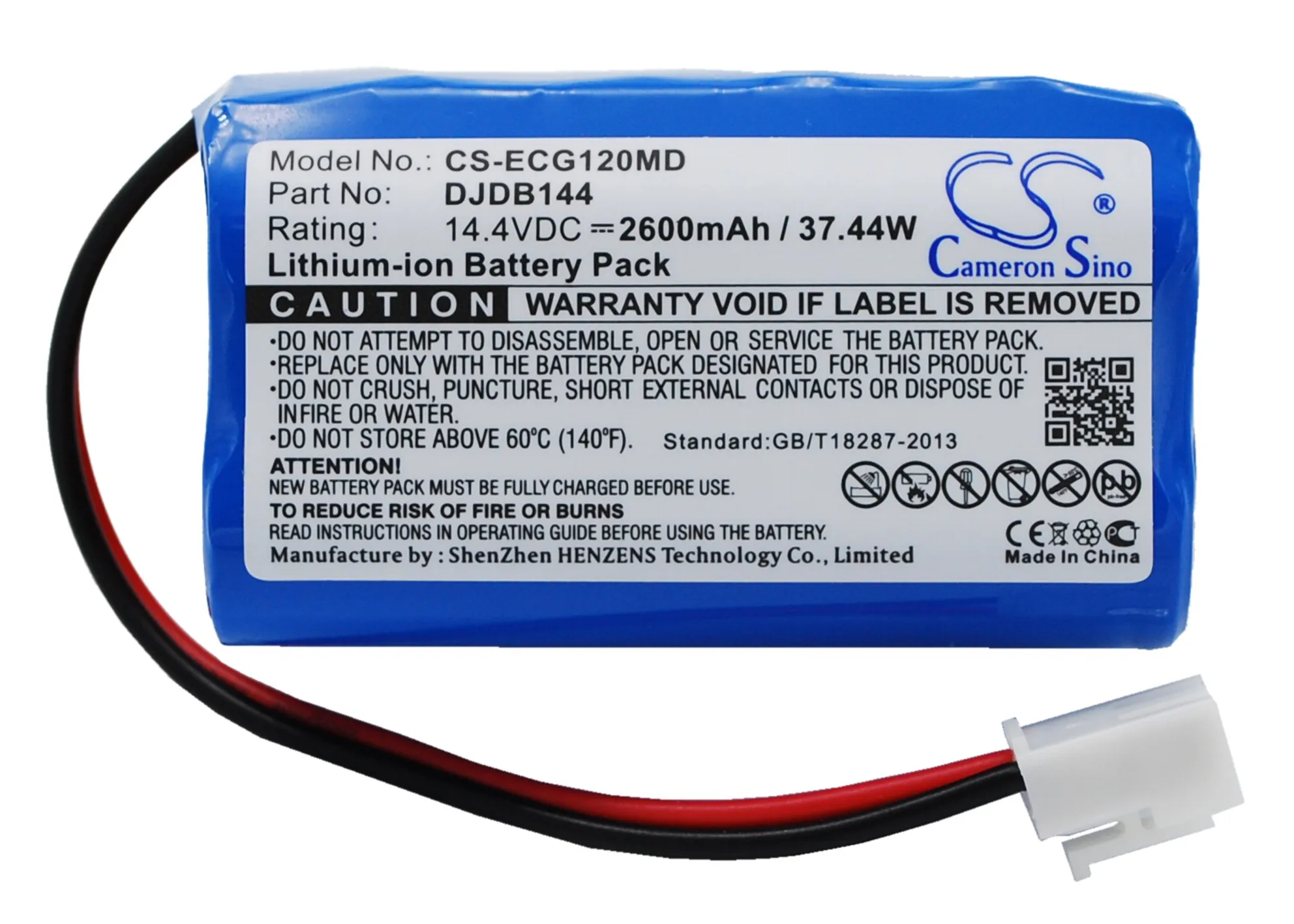 

Сменная медицинская батарея емкостью 2600 мАч для CMICS DJDB, DJDB1200, ECG-11D