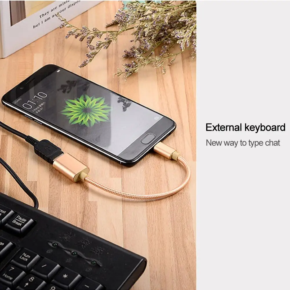 Кабель-переходник Type-C к OTG, совместимый с смартфоном Android, планшетом, новым ноутбуком, ПК с функцией OTG.