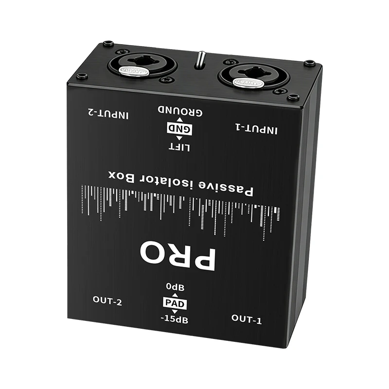 Permalloy Audio Isolator Current Eliminator Common Ground Filter XLR 6.35mm for Microphone Mixer Live Sound Card