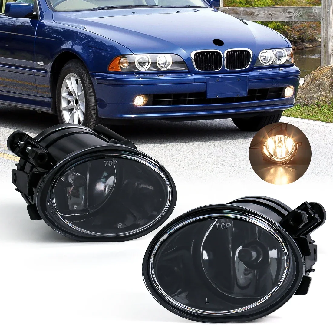 Car Fog Lamp For BMW E39 M5 2001 2002 2003 E46 3 Series M3 2002 2003 2004 2005 2006 Halogen LED Bulbs Front Bumper Headlight 12V