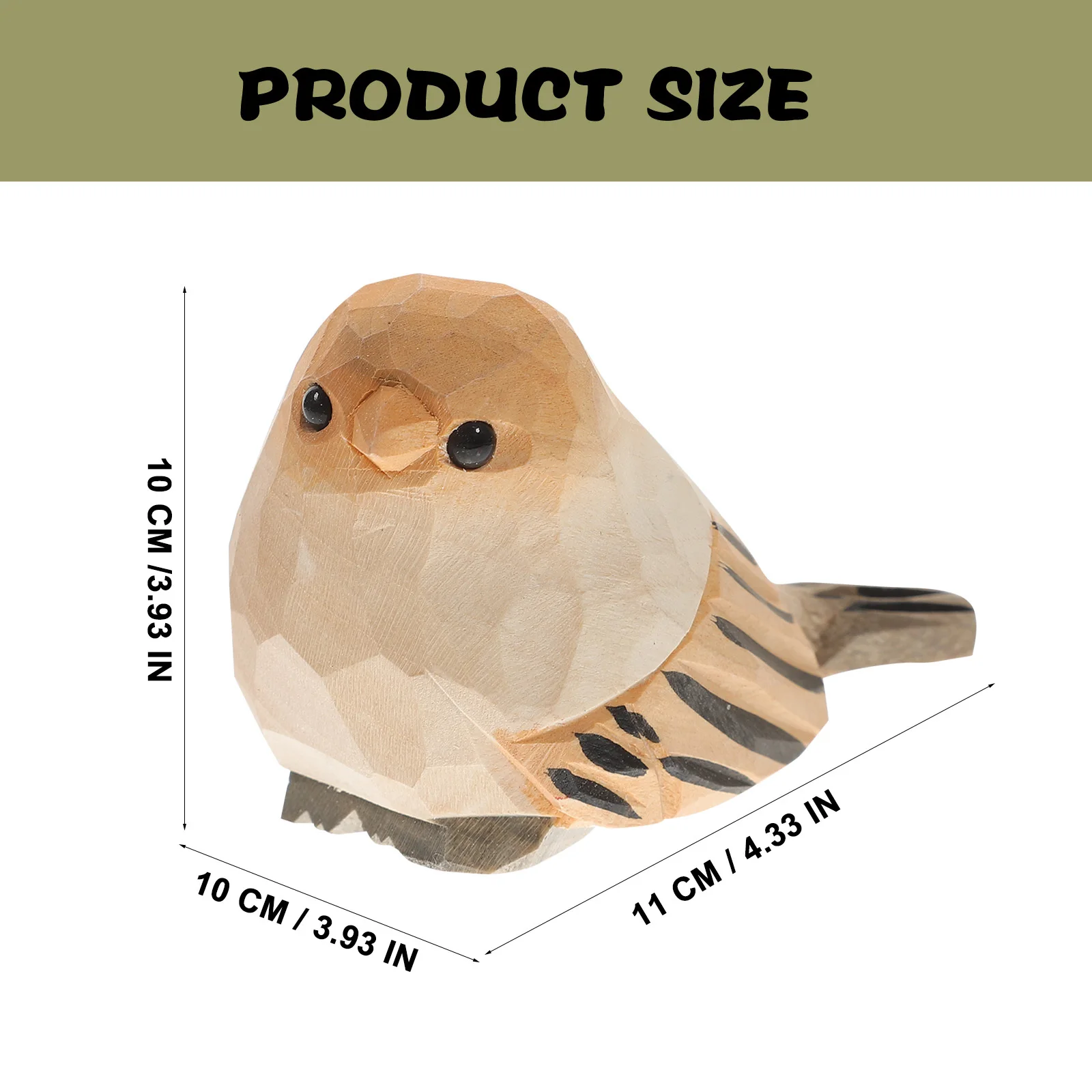 Drewniana rzeźba zwierzęca, minimalistyczny design, dekoracja na biurko, wykwintne wykonanie, łatwa w czyszczeniu, drewniana figurka ptaka.