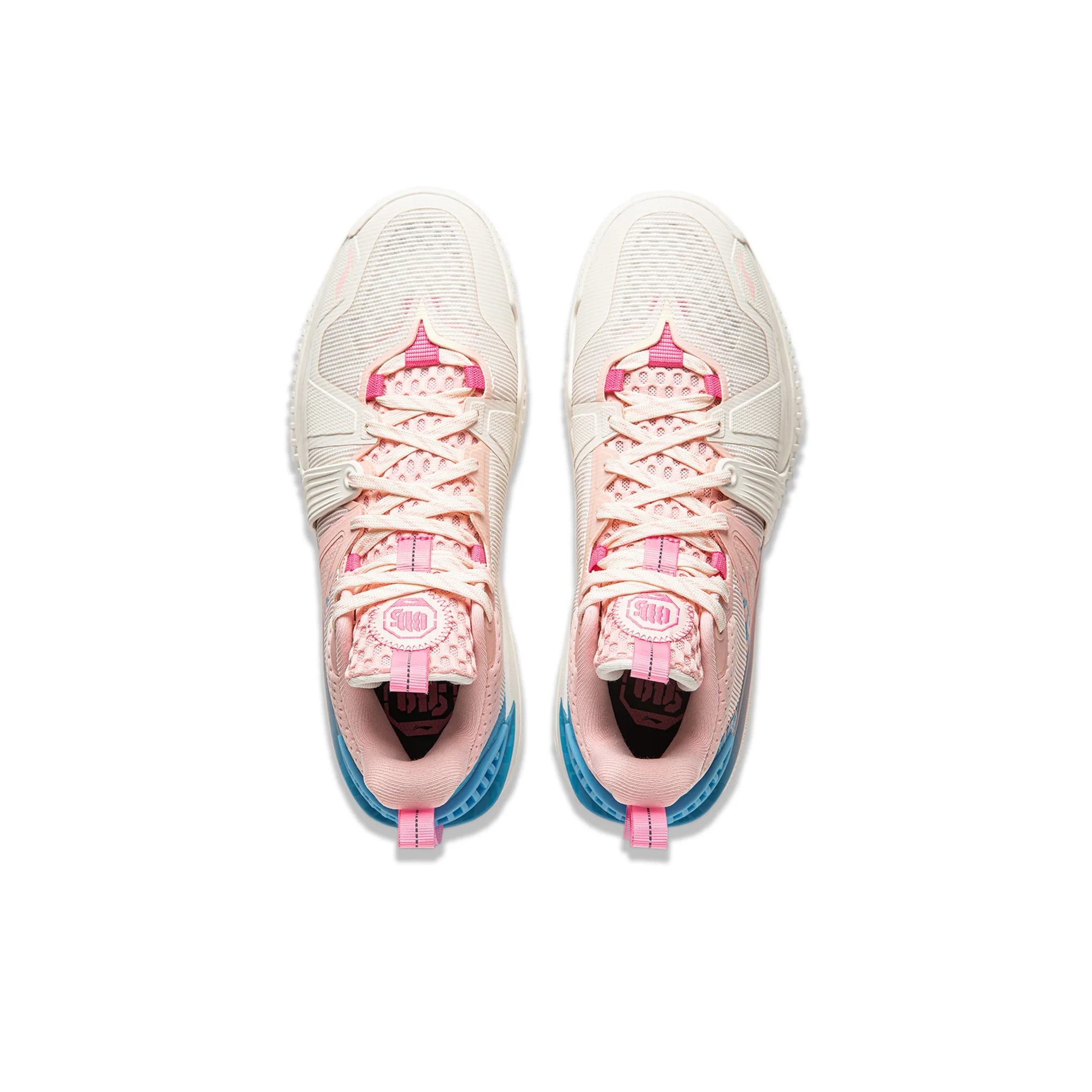 Li Ning Storm 2024 Cushioning Breathable Lightweight Rebound Low top Basketball Shoes Men's White Pink ABFU017-2 view 5