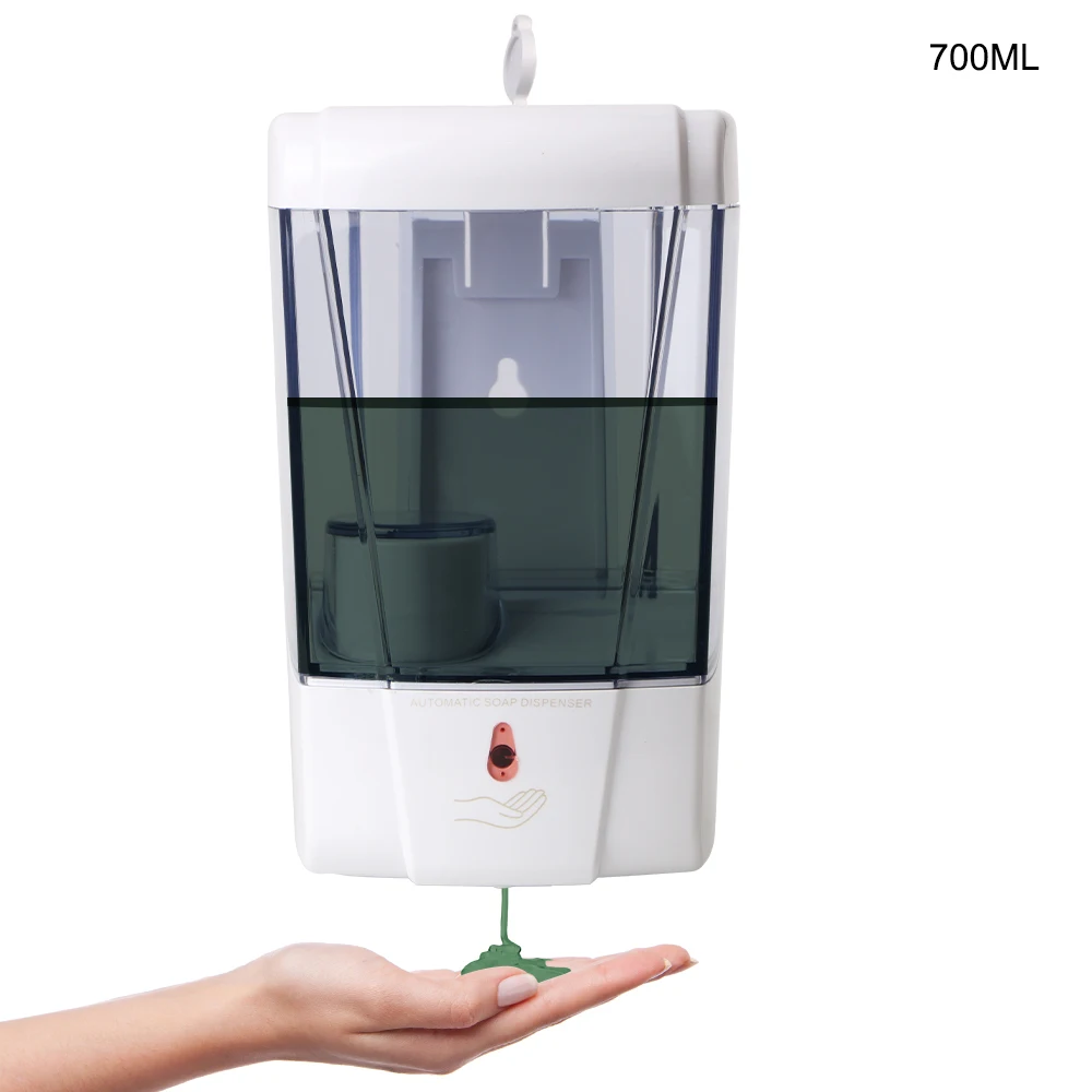 For Kitchen Bathroom 700ml Automatic IR Sensor Soap Dispenser Wall-Mount Touch-free Lotion Pump Touchless Liquid