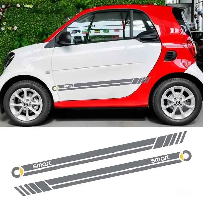 Car Styling Side Skirt Stripes Sticker Auto Graphics Vehicle Decals For Smart Forease Fortwo 453 Forfour 451 Fourjoy Forspeed