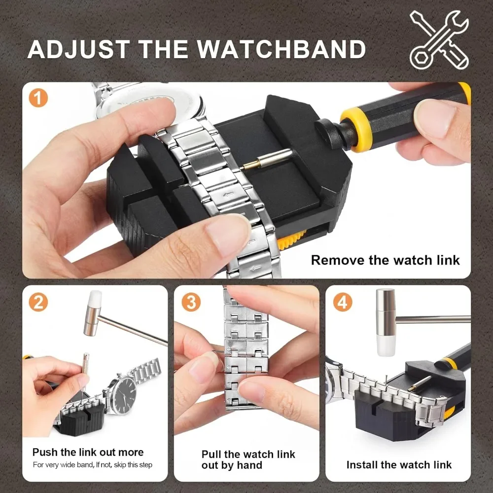 Watch Link Removal Kit Resizing Tool For Bracelet Adjustment&Replacement,Pin Remover For Sizing Strap Watch Adjuster Strap Tools