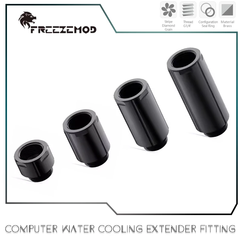 FREEZEMOD PC Watercooling Extender Fitting Base, Length 10mm-40mm M-F Thread Hex Key Design,High-End Brass Material, 4 Colors
