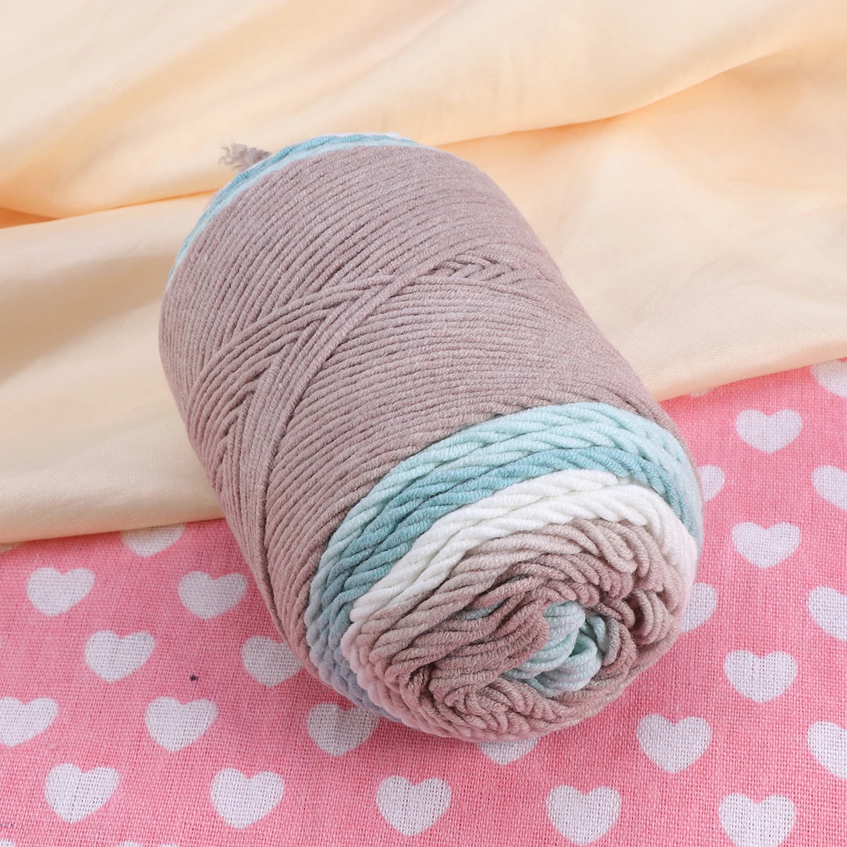 

Rainbow Cotton Wool Thread Knitting Mat Sweater Milk Woolen Yarn Thick Hand Sweaters