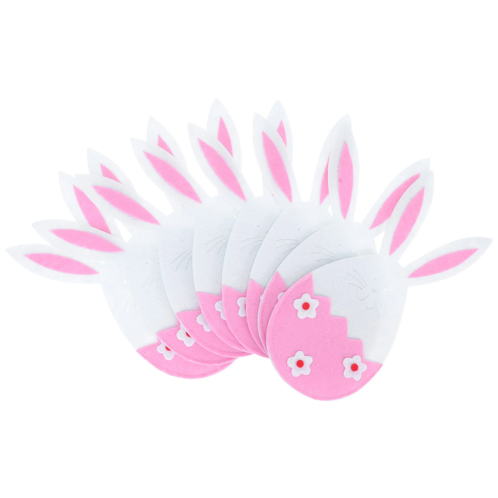 

8 Pcs Rabbit Head Cutlery Bag Wraps Tableware Organiser Holder Pouch Eastertable Decor Adorable Bags