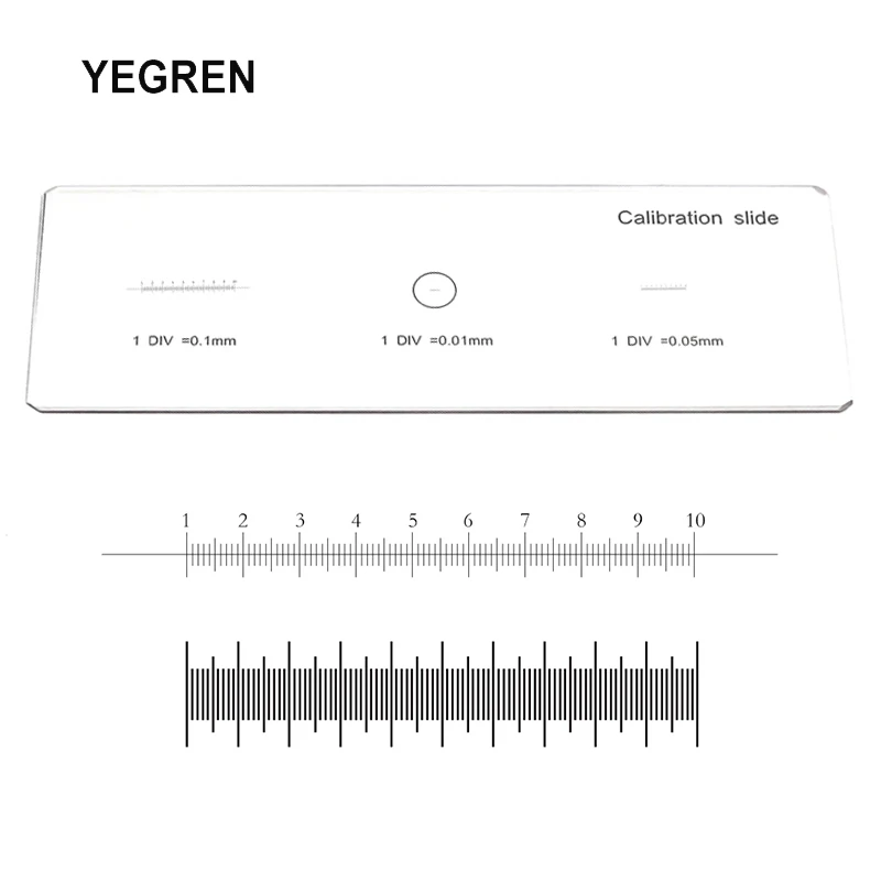 Scale Ruler 0.1 0.05 0.01 mm Stage Micrometer Calibration Slides with 3 Measurement Scales for Microscope Optical Glass