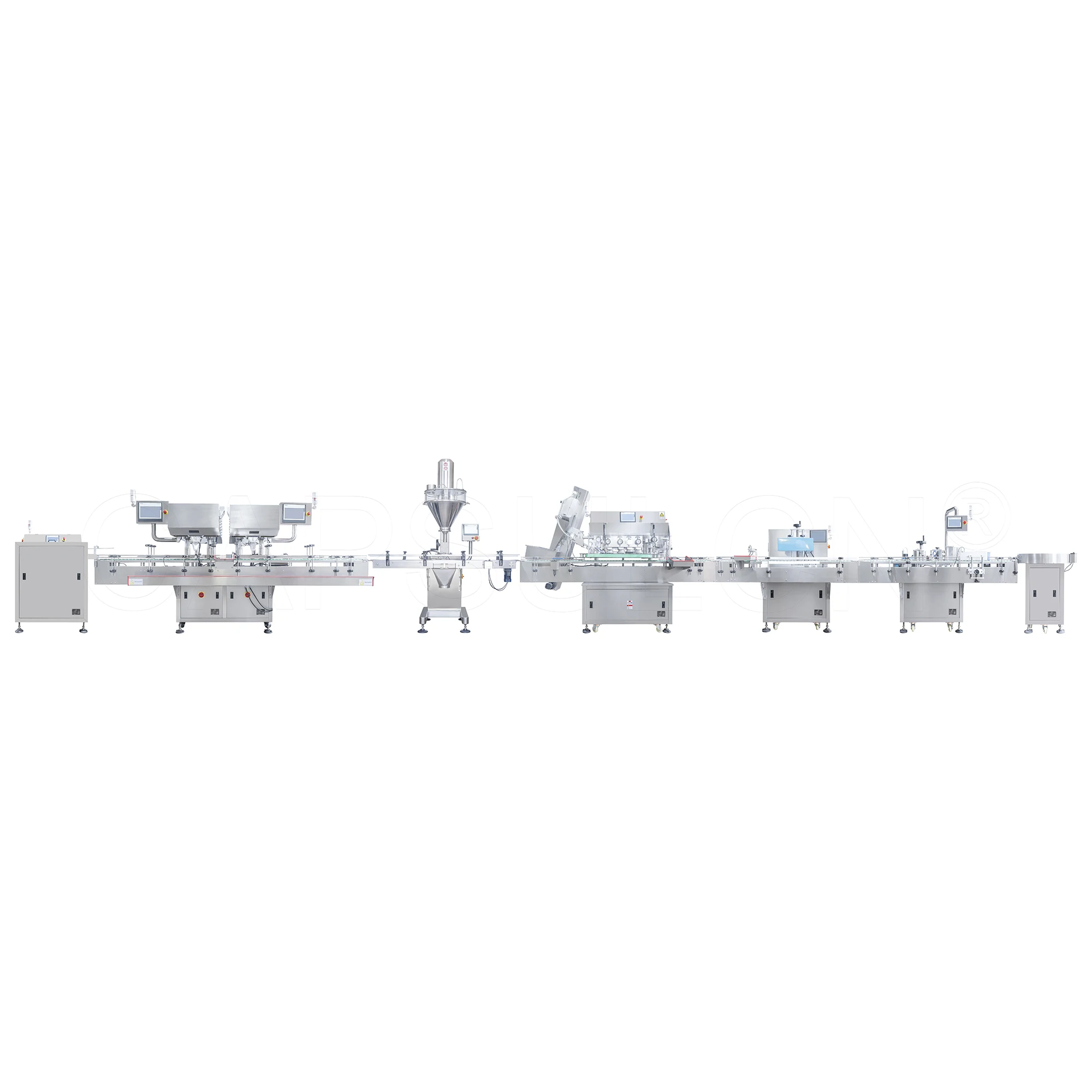 Fully automatic powder filling line
