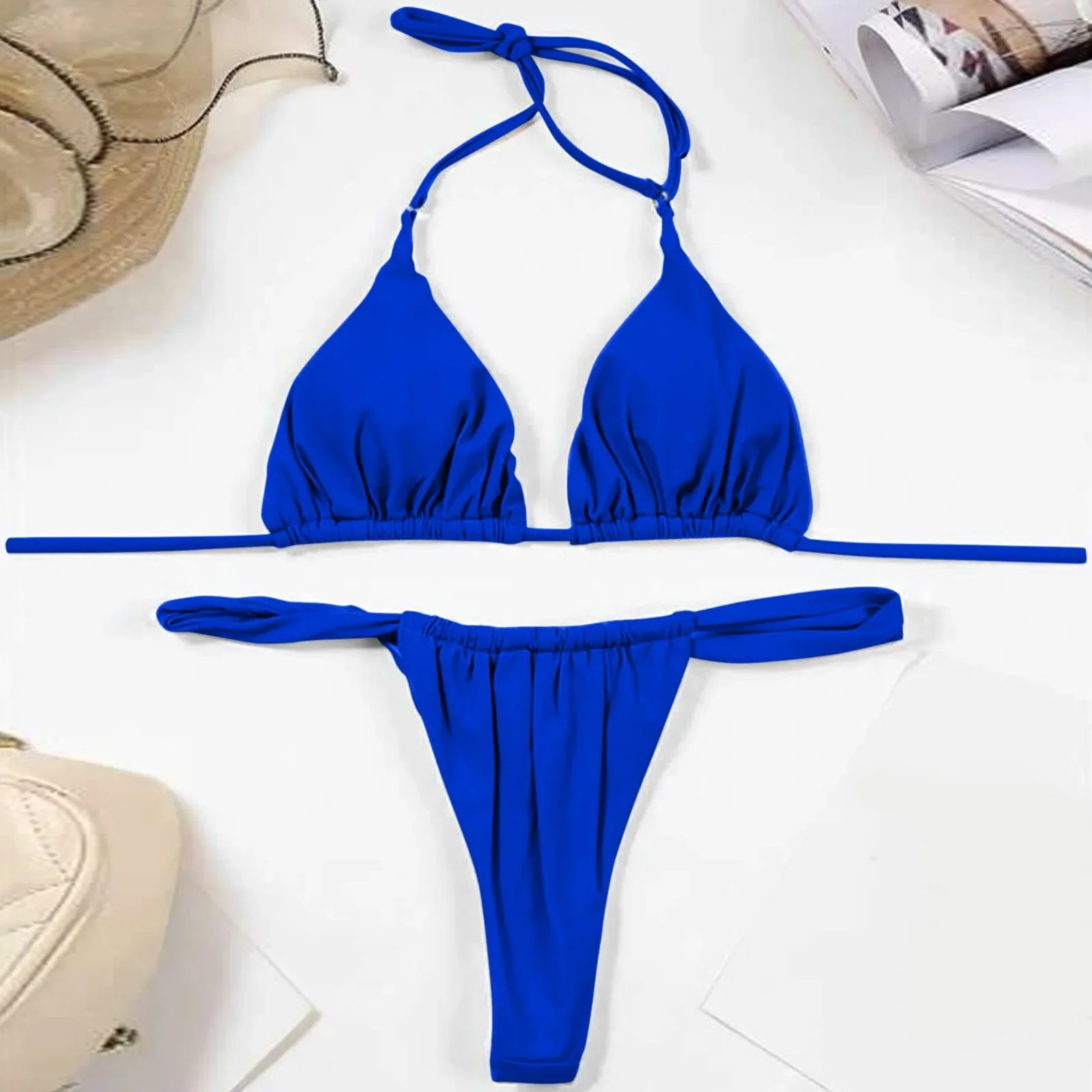 Bikini Sets 2024 Sexy Bandage Swimsuit Women Push Up Swimwear Two Piece Bikini Set Female Solid Color Bather Bathing Swim Suit