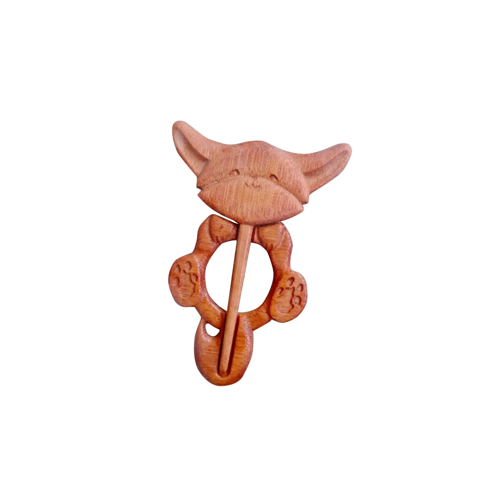 Brooch Pin With Wooden Animal Pattern Diy Craft Badge Cartoon Pin Funny Cute Shawl Pin Scarf Buckle Clasp Pins Jewelry Gift 2023