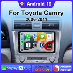 Android 15 Carplay Car Radio Multimedia For Toyota Camry 7 XV 40 50 2006 - 2011 navigation video DVD Autoradio Stereo 2din 4G+BT