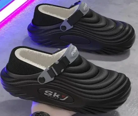 

2026 мужские хлопковые тапочки, уличные пляжные тапочки на осень и зиму, нескользящие повседневные удобные слипоны на мягкой подошве